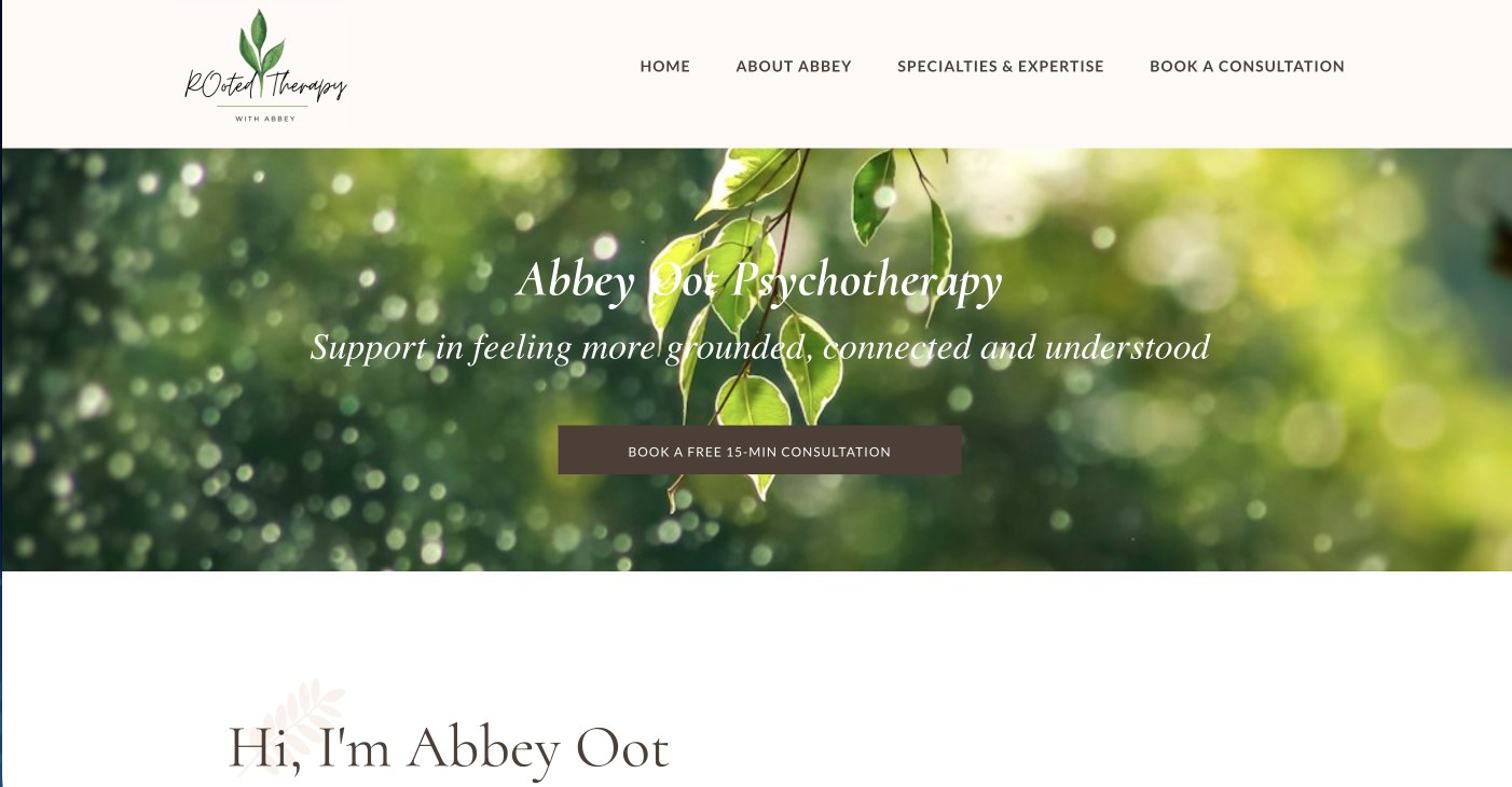 Abbey Oot Psychotherapy website design