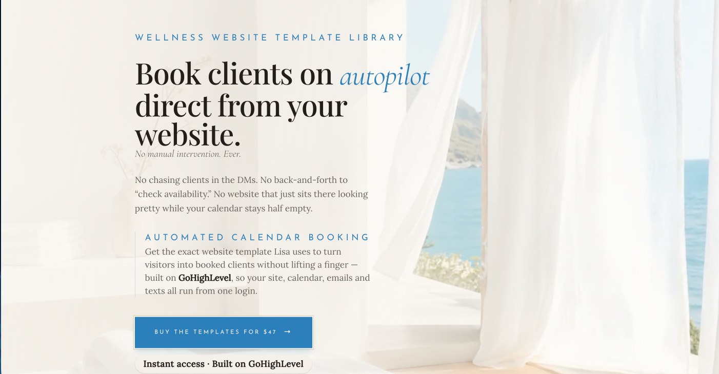 Wellness Website Template Library website design